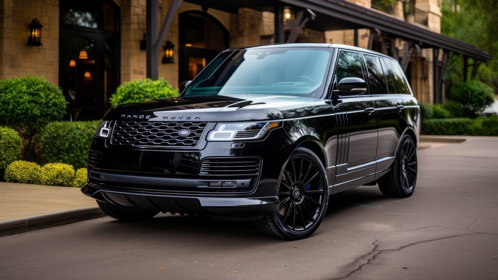 Black Range Rover with Black Wheels enhanced with Ceramic Coating