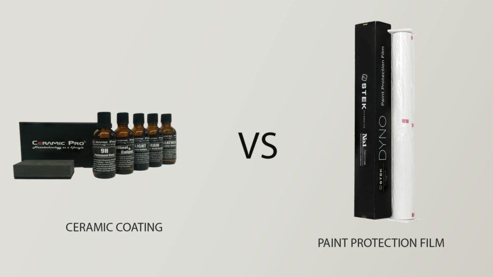 Ceramic Coating Product Compared to Paint Protection Film Product for Car Surface Protection